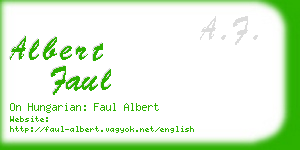 albert faul business card